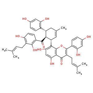 Chemical structure of Kuwanon H , CAS 76472-87-2, AChemBlock U106931