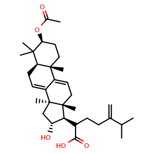 Chemical structure of Dehydropachymic acid , CAS 77012-31-8, AChemBlock U106934