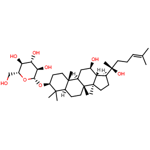 Chemical structure of Ginsenoside Rh2 , CAS 78214-33-2, AChemBlock U106940