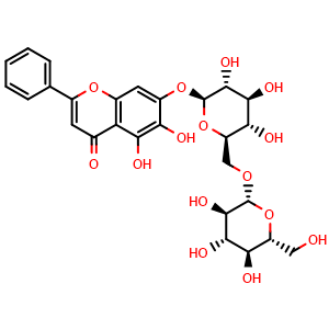 Chemical structure of Baicalin-7-diglucoside , CAS 114482-86-9, AChemBlock U106944