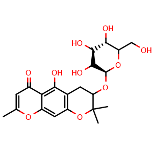 Chemical structure of sec-O-Glucosylhamaudol , CAS 80681-44-3, AChemBlock U106956