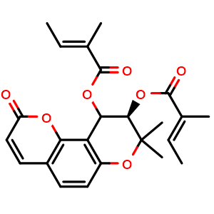 Chemical structure of (-)-Praeruptorin B , CAS 4970-26-7, AChemBlock U106963