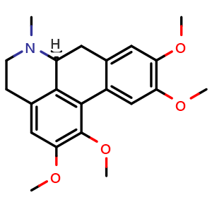 Chemical structure of Glaucine , CAS 475-81-0, AChemBlock U107052