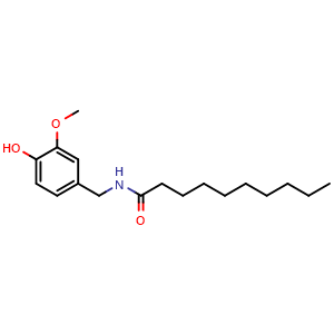 Chemical structure of Decylic acid vanillylamide , CAS 31078-36-1, AChemBlock U107082