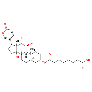 Chemical structure of Arenobufagin 3-hemisuberate , CAS 30219-16-0, AChemBlock U107087