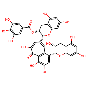 Chemical structure of Theaflavin-3'-gallate , CAS 28543-07-9, AChemBlock U107098