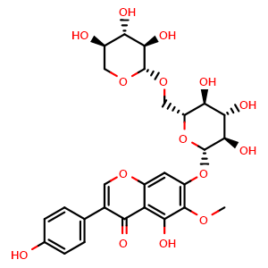 Chemical structure of Tectorigenin 7-O-xylosylglucoside , CAS 231288-19-0, AChemBlock U107125