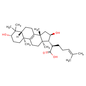 Chemical structure of 16α-Hydroxytrametenolic acid , CAS 176390-68-4, AChemBlock U107160