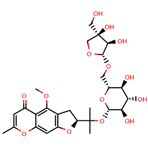 Chemical structure of 6''-O-apiosyl-5-O-Methylvisammioside , CAS 139446-82-5, AChemBlock U107188