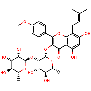 Chemical structure of 2''-O-Rhamnosylicariside II , CAS 135293-13-9, AChemBlock U107196