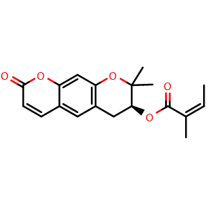 Chemical structure of Decursinol mebutate , CAS 130848-06-5, AChemBlock U107199