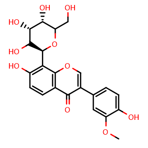 Chemical structure of 3'-Methoxypuerarin , CAS 117047-07-1, AChemBlock U107221