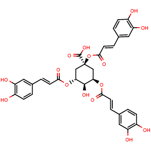Chemical structure of 1,3,5-Tricaffeoylquinic acid , CAS 1073897-80-9, AChemBlock U107241