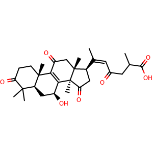 Chemical structure of Ganoderenic acid D , CAS 100665-43-8, AChemBlock U107252