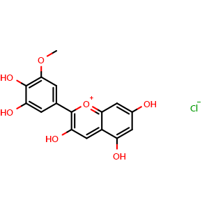 Chemical structure of Petunidol chloride , CAS 1429-30-7, AChemBlock U107381