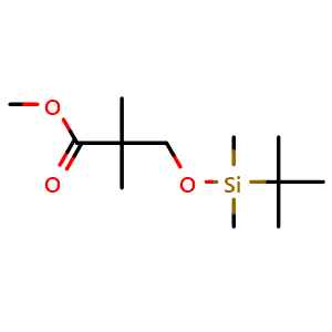 Chemical structure of Methyl 3-(tert-butyldimethylsilyloxy)-2,2-dimethylpropanoate , CAS 361547-56-0, AChemBlock U107391