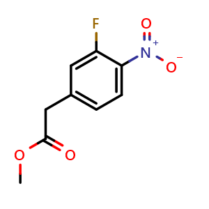 Chemical structure of Methyl 2-(3-fluoro-4-nitrophenyl)acetate , CAS 169339-41-7, AChemBlock U107396