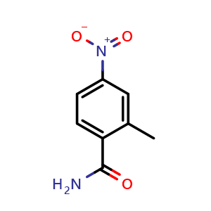 Chemical structure of 2-Methyl-4-nitrobenzamide , CAS 99584-16-4, AChemBlock U107404