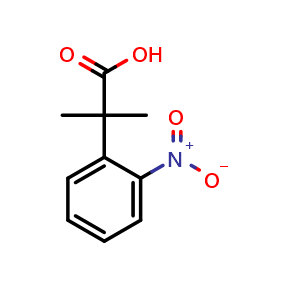 Chemical structure of 2-Methyl-2-(2-nitrophenyl)propanoic acid , CAS 126802-52-6, AChemBlock U107408