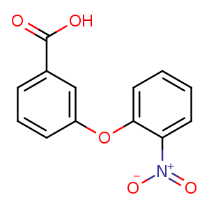 Chemical structure of 3-(2-Nitrophenoxy)benzoic acid , CAS 27237-20-3, AChemBlock U107419
