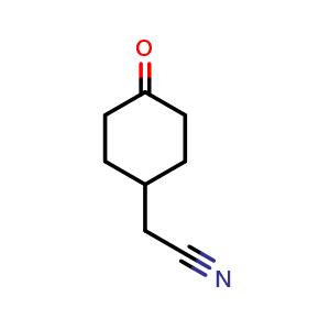 Chemical structure of 2-(4-Oxocyclohexyl)acetonitrile , CAS 171361-56-1, AChemBlock U107421