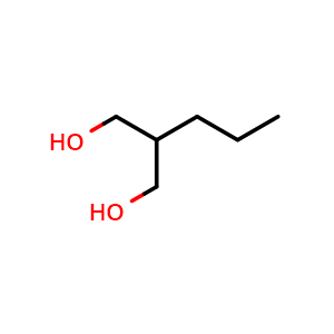 Chemical structure of 2-Propylpropane-1,3-diol , CAS 2612-28-4, AChemBlock U107428