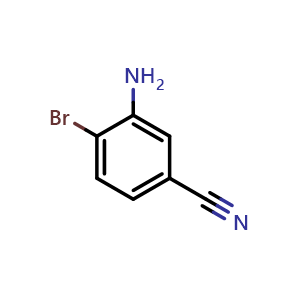 Chemical structure of 3-Amino-4-bromobenzonitrile , CAS 72635-78-0, AChemBlock U107439