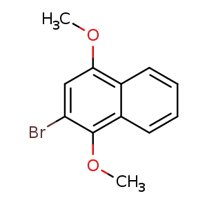 Chemical structure of 2-Bromo-1,4-dimethoxynaphthalene , CAS 64648-81-3, AChemBlock U107480