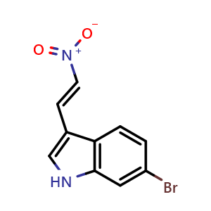 Chemical structure of (E)-6-Bromo-3-(2-nitrovinyl)-1H-indole , CAS 222173-67-3, AChemBlock U107487