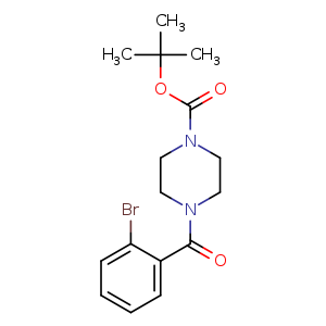 Chemical structure of tert-Butyl 4-(2-bromobenzoyl)piperazine-1-carboxylate , CAS 444581-45-7, AChemBlock U107507