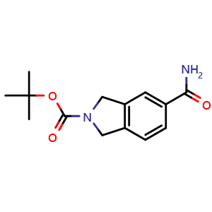 Chemical structure of tert-Butyl 5-carbamoylisoindoline-2-carboxylate , CAS 685565-18-8, AChemBlock U107514