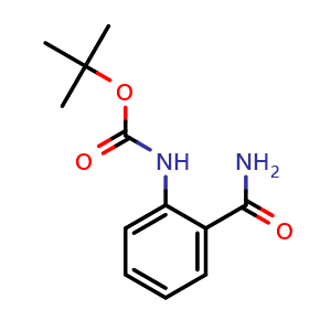 Chemical structure of tert-Butyl 2-carbamoylphenylcarbamate , CAS 1484235-20-2, AChemBlock U107515
