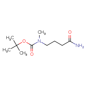 Chemical structure of tert-Butyl 3-carbamoylpropylmethylcarbamate , CAS 317345-81-6, AChemBlock U107516