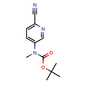 Chemical structure of tert-Butyl (6-cyanopyridin-3-yl)methylcarbamate , CAS 302341-61-3, AChemBlock U107521