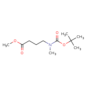 Chemical structure of tert-Butyl 3-(methoxycarbonyl) propylmethylcarbamate , CAS 133171-74-1, AChemBlock U107542