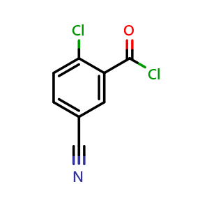 Chemical structure of 2-Chloro-5-cyanobenzoyl chloride , CAS 122483-59-4, AChemBlock U107563