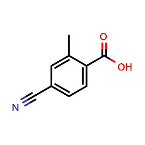Chemical structure of 4-Cyano-2-methylbenzoic acid , CAS 1975-53-7, AChemBlock U107580
