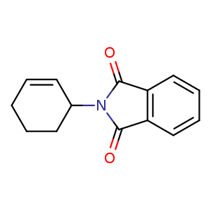 Chemical structure of 2-(Cyclohex-2-enyl)isoindoline-1,3-dione , CAS 1541-26-0, AChemBlock U107584