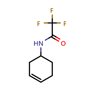 Chemical structure of N-(Cyclohex-3-enyl)-2,2,2-trifluoroacetamide , CAS 78293-47-7, AChemBlock U107585