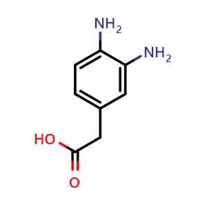 Chemical structure of 2-(3,4-Diaminophenyl)acetic acid , CAS 621-43-2, AChemBlock U107586