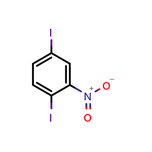 Chemical structure of 1,4-Diiodo-2-nitrobenzene , CAS 89488-57-3, AChemBlock U107603
