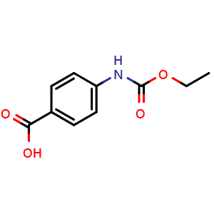 Chemical structure of 4-(Ethoxycarbonylamino)benzoic acid , CAS 5180-75-6, AChemBlock U107616