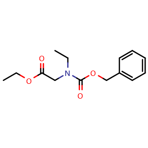 Chemical structure of Ethyl 2-((benzyloxycarbonyl)(ethyl)amino)acetate , CAS 71931-17-4, AChemBlock U107628