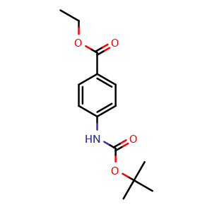 Chemical structure of Ethyl 4-(tert-butoxycarbonylamino)benzoate , CAS 110969-44-3, AChemBlock U107633