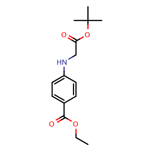 Chemical structure of Ethyl 4-(tert-butoxycarbonyl(methyl) amino)benzoate , CAS 845647-69-0, AChemBlock U107634