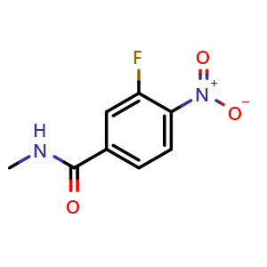 Chemical structure of 3-Fluoro-N-methyl-4-nitrobenzamide , CAS 658700-20-0, AChemBlock U107649