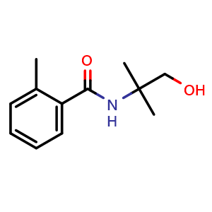 Chemical structure of N-(1-Hydroxy-2-methylpropan-2-yl)-2-methylbenzamide , CAS 95217-40-6, AChemBlock U107661