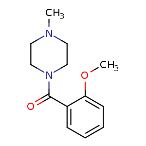 Chemical structure of (2-Methoxyphenyl)(4-methylpiperazin-1-yl)methanone , CAS 60811-85-0, AChemBlock U107677