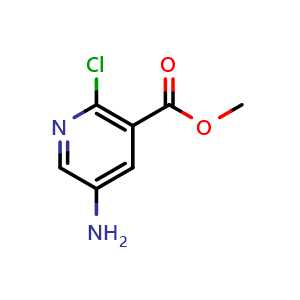 Chemical structure of Methyl 5-amino-2-chloronicotinate , CAS 886435-73-0, AChemBlock U107686