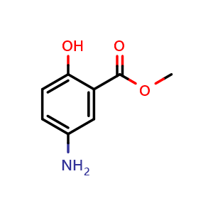 Chemical structure of Methyl 5-amino-2-hydroxybenzoate , CAS 42753-75-3, AChemBlock U107688